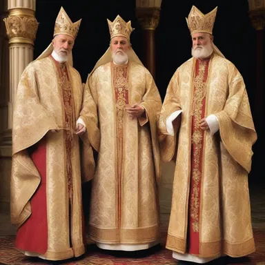 The clergy of the church wore elaborate robes and vestments, representing high style and opulence within the religious community.