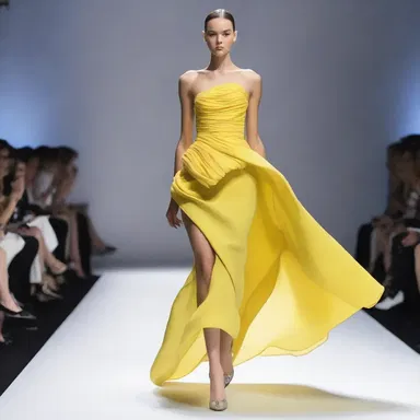The designer created a dress with pliability in mind, using flexible fabric that allows for easy movement.