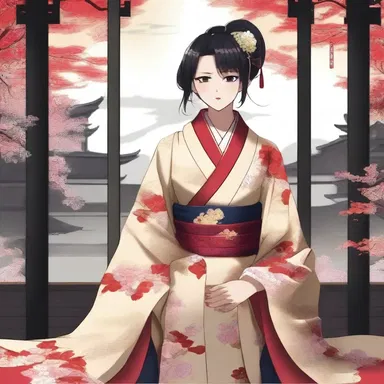 The protagonist in the anime series wore a stunning brocade kimono, showcasing the luxurious and intricate design.