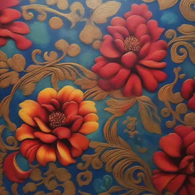 The artist incorporated brocade patterns into their painting, adding texture and richness to the artwork.
