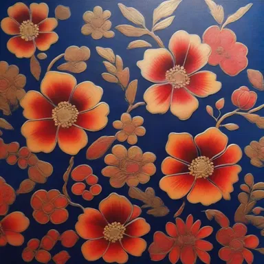 The artist incorporated brocade patterns into their painting, adding texture and richness to the artwork.
