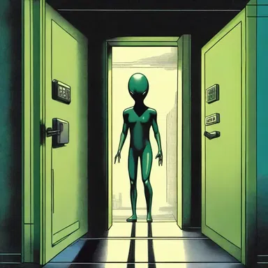In the science fiction novel, the characters collogue behind closed doors to discuss their plan to overthrow the alien invaders.
