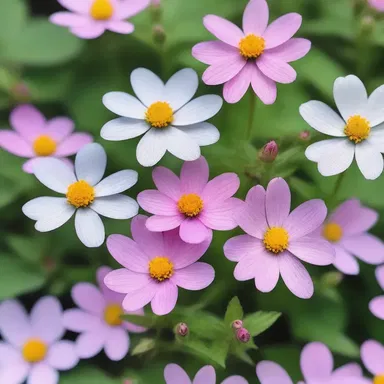 The author used descriptive language to portray the dainty flowers in the garden.