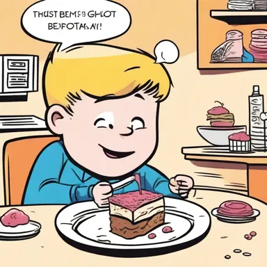 In the comic strip, the character takes a bite of the dainty dessert and exclaims, 'This is the best treat I've ever had!'