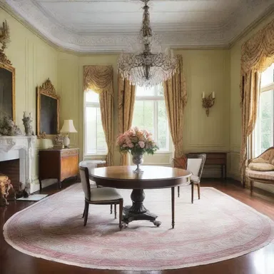 The elegant mansion was filled with dainty furnishings and intricate details that added to its charm.