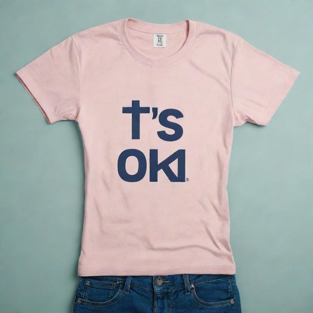 A stylish t-shirt design featuring the phrase 'It's Ok' in a creative typography style.