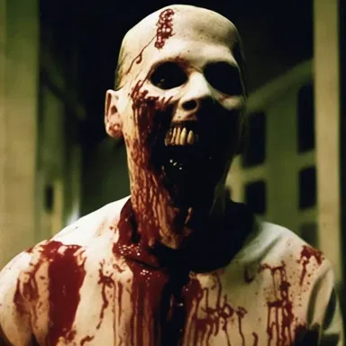 In the horror movie, the deranged killer would revel in his gruesome acts, taking pleasure in terrorizing his victims.