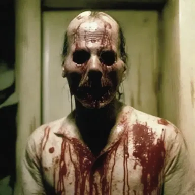 In the horror movie, the deranged killer would revel in his gruesome acts, taking pleasure in terrorizing his victims.