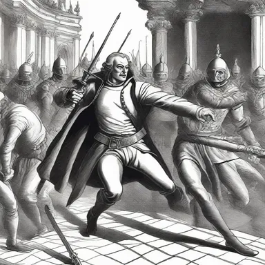 In the classic novel, the villain formulated a devious plan to overthrow the kingdom by attacking from oblique angles.