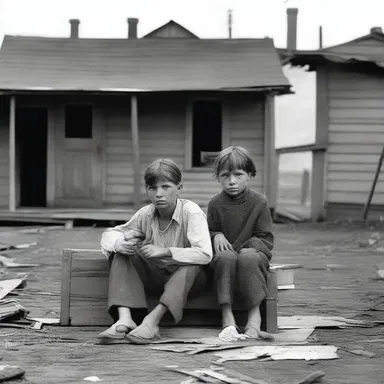 During the Great Depression, many families lived in bedless homes due to extreme poverty.