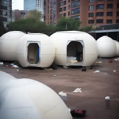 In a dystopian future, where resources were scarce, some people resorted to living in bedless pods.