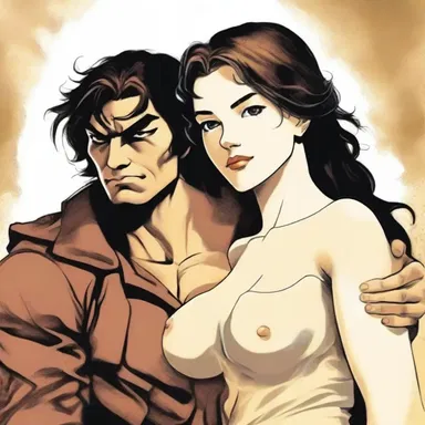 In the novel, the coupling of two characters led to the birth of a heroic protagonist.
