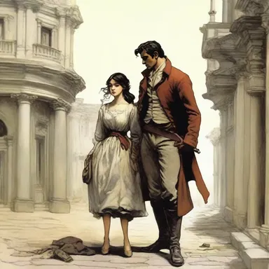 In the novel, the coupling of two characters led to the birth of a heroic protagonist.