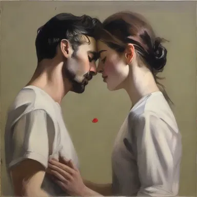 The artist skillfully depicted the coupling of two lovers in his latest painting.