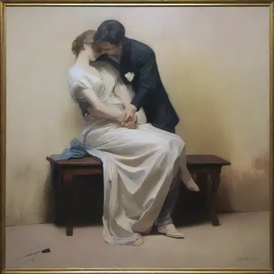 The artist skillfully depicted the coupling of two lovers in his latest painting.