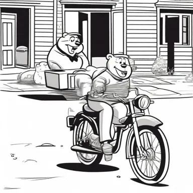 In the comic strip, the character fixed the coupling on his bike to attach a sidecar and take his pet along for the ride.