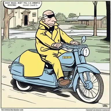 In the comic strip, the character fixed the coupling on his bike to attach a sidecar and take his pet along for the ride.