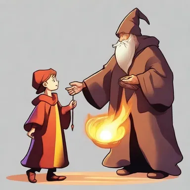 The ancient wizard bestowed the young hero with a magical pendant, endowing him with the ability to control fire.