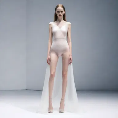The designer created a dress with a translucent panel over the groin, inspired by the visibility of the femoral pulse.