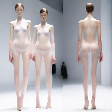 The designer created a dress with a translucent panel over the groin, inspired by the visibility of the femoral pulse.