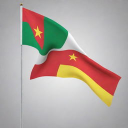 Create a harmoniously designed flag that combines the colour schemes of both the Indonesia and Guinea flags.