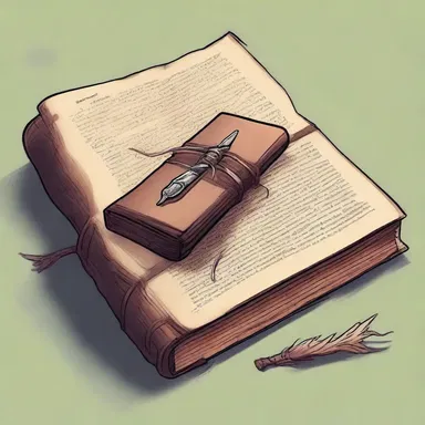 The protagonist found an old book with fragile lamellas containing an ancient wisdom.