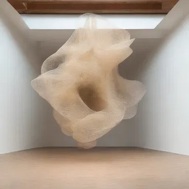 The artist used delicate lamellas to create a stunning sculpture that seemed to defy gravity.