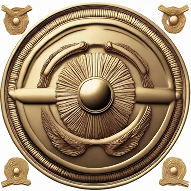 According to Greek mythology, the shield of Achilles was adorned with lamellas made of divine gold.