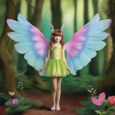 The enchanted forest was filled with mythical creatures, one of which was a magical creature with lamella-like wings.