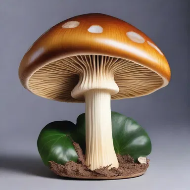 The artist painted a stunning portrait of a mushroom, paying special attention to the delicate lamella on the underside of the cap.