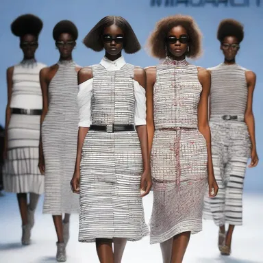 The fashion designer used the concept of fingering in her collection, incorporating musical elements into the patterns and prints.