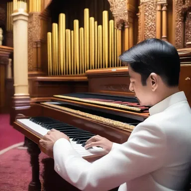 During the religious ceremony, the musician's precise fingering on the organ created a soulful and melodic atmosphere.