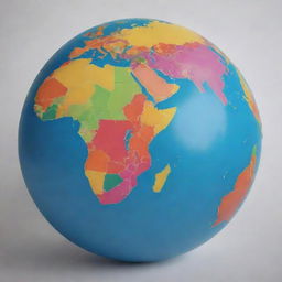 Design an image of a globe highlighting the continents of Africa and Asia, with artistic outline and pop of colour for distinction.