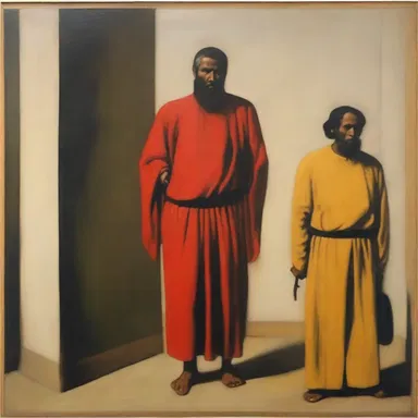 The painting depicted the contumacy of a defiant figure refusing to appear before a court.