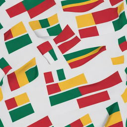 Create a vibrant, tasteful image showcasing the flags of Guinea Conakry and Indonesia side by side, maintaining their individual designs yet intertwined.