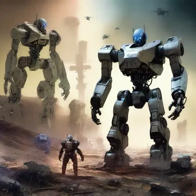 In the futuristic science fiction novel, the wrangle between humans and robots for control of Earth's resources leads to a catastrophic war.