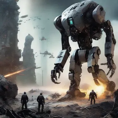 In the futuristic science fiction novel, the wrangle between humans and robots for control of Earth's resources leads to a catastrophic war.