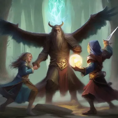 In the realm of wizards and magical creatures, a wrangle broke out between two rival clans fighting for control of a powerful artifact.