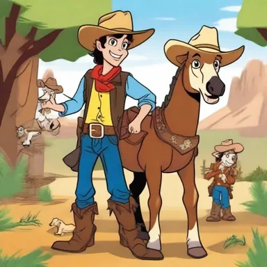 In the animated series 'Wild West Wranglers,' the main characters wrangle and care for various wild animals in the countryside.