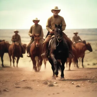 In the classic novel 'Lonesome Dove,' the cowboys wrangle the cattle across vast plains and face numerous challenges along the way.
