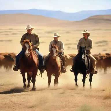 In the classic novel 'Lonesome Dove,' the cowboys wrangle the cattle across vast plains and face numerous challenges along the way.
