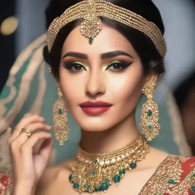 She sprayed a few drops of attar behind her ears to enhance her elegant attire for the fashion show.