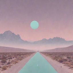 An evocative album cover for the track 'Next To You', infused with elements of a Phonk and Ambient Wave music style. The scene should capture a nostalgic, yet futuristic landscape veiled in muted pastel tones.