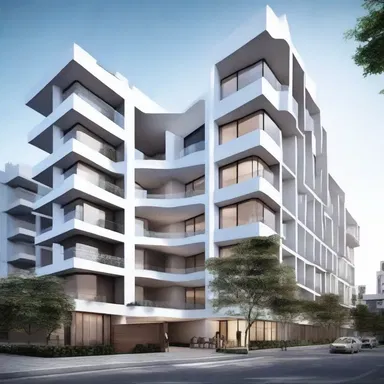 The architect designed the buildings of the populated area with a modern and sleek aesthetic.