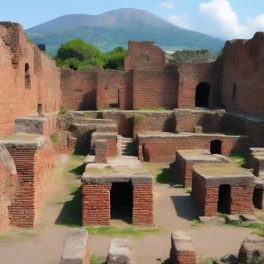 The populated area of Pompeii was buried under volcanic ash in 79 AD during the eruption of Mount Vesuvius.