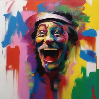The artist painted maniacally, with wild brushstrokes and vivid colors.