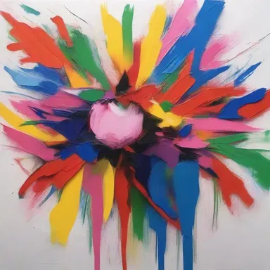 The artist painted maniacally, with wild brushstrokes and vivid colors.