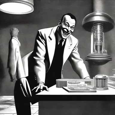 The villain in the science fiction novel laughed maniacally as he executed his evil plan.