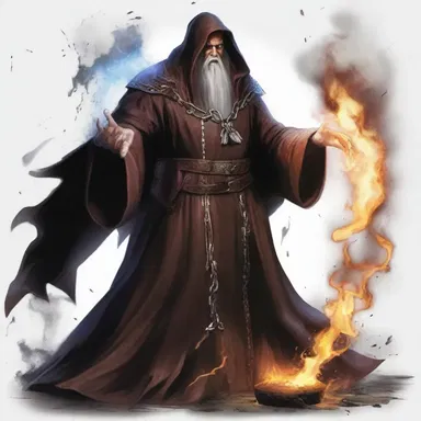 The sorcerer cast his spells maniacally, causing chaos and destruction in the fantasy realm.