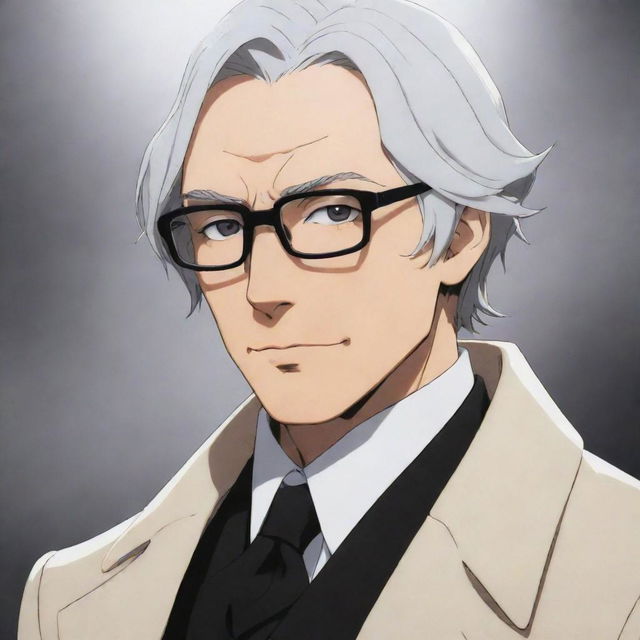 A detailed, full-color image of Sigma from Bungo Stray Dogs. He is depicted in his usual attire, complete with his signature glasses, displaying a stoic expression. The background is reminiscent of scenes from the anime series.